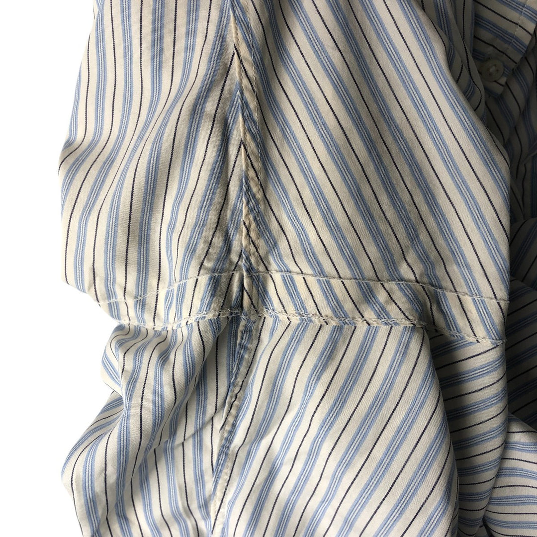 Ralph Lauren long sleeve button down striped shirt, men's XL size cotton Blue type light blue Vintage Second Hand