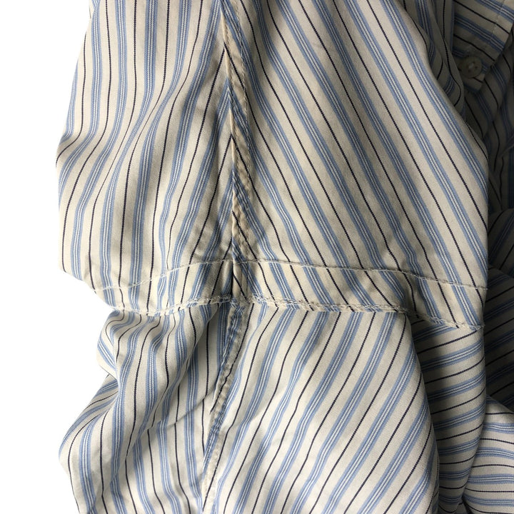 Ralph Lauren long sleeve button down striped shirt, men's XL size cotton Blue type light blue Vintage Second Hand