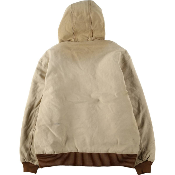Carhartt Active Jacket, Padded Duck Full-Zip Hoodie, Men's Size L cotton beige type brown Vintage Second Hand