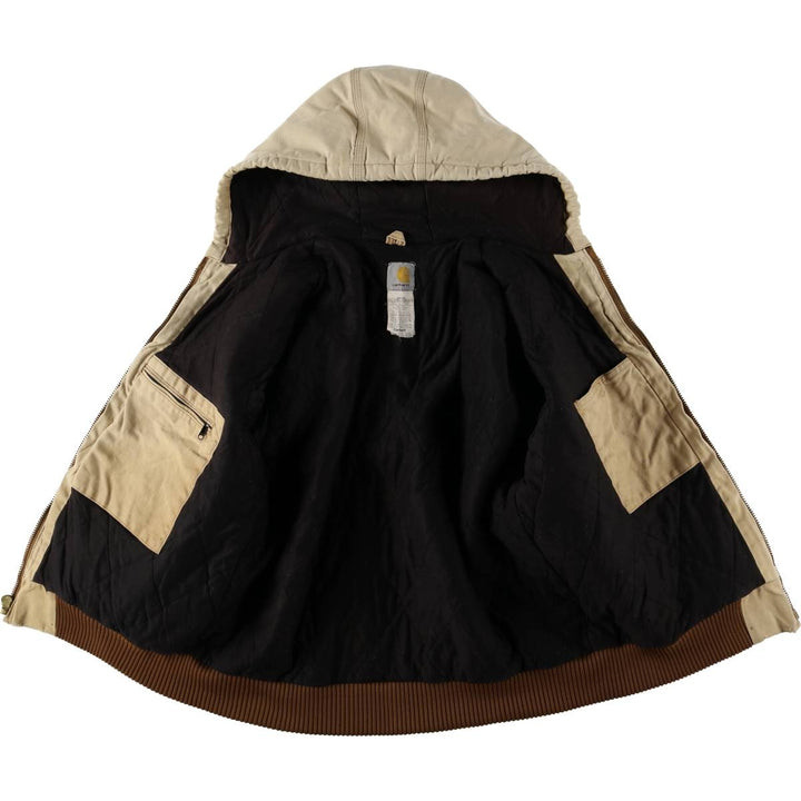Carhartt Active Jacket, Padded Duck Full-Zip Hoodie, Men's Size L cotton beige type brown Vintage Second Hand