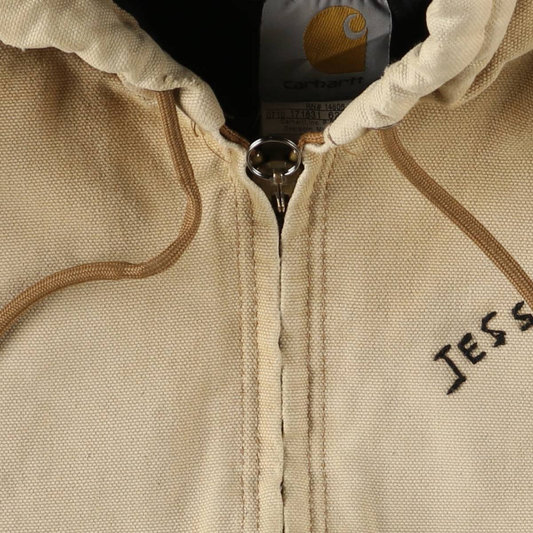 Carhartt Active Jacket, Padded Duck Full-Zip Hoodie, Men's Size L cotton beige type brown Vintage Second Hand