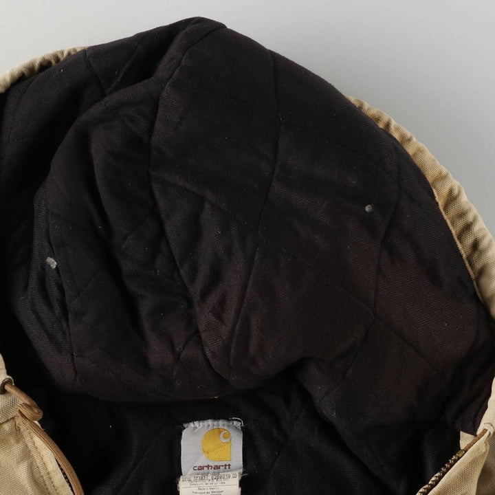 Carhartt Active Jacket, Padded Duck Full-Zip Hoodie, Men's Size L cotton beige type brown Vintage Second Hand