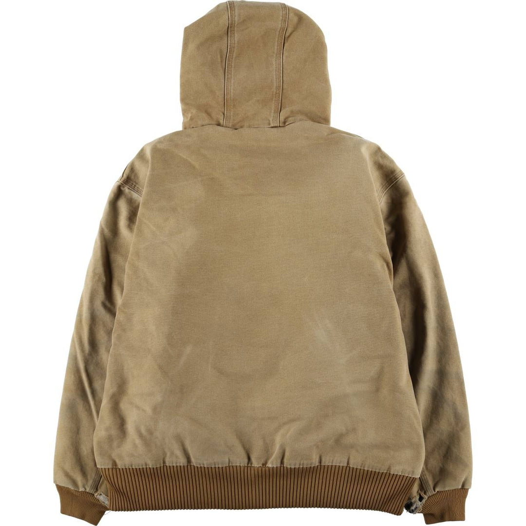 00'S Carhartt Padded Active Jacket Duck Full Zip Hoodie Men's XL cotton brown type Vintage Second Hand