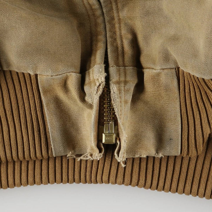 00'S Carhartt Padded Active Jacket Duck Full Zip Hoodie Men's XL cotton brown type Vintage Second Hand