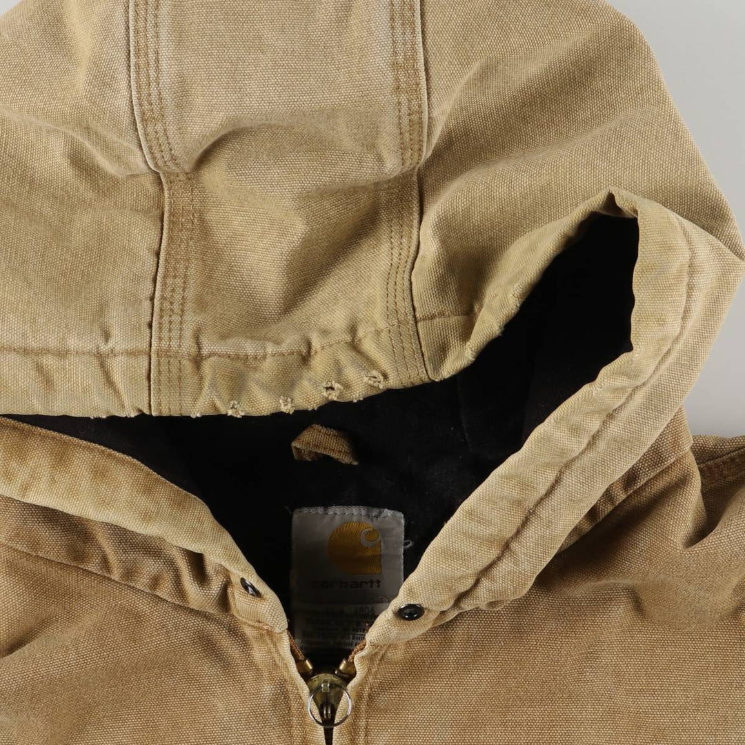 00'S Carhartt Padded Active Jacket Duck Full Zip Hoodie Men's XL cotton brown type Vintage Second Hand