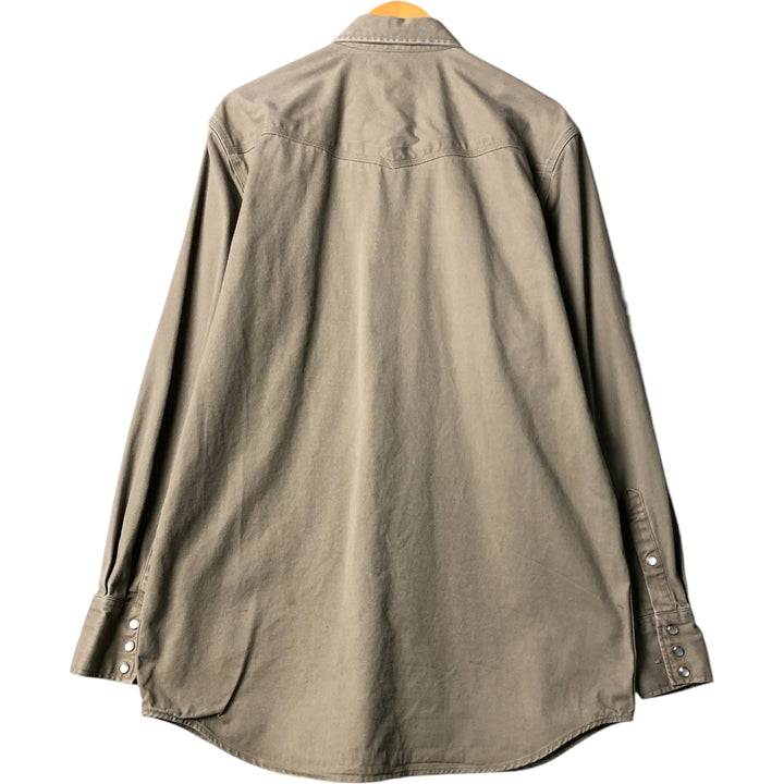 Carhartt Relaxed Fit Long Sleeve Work Shirt, Men's Size L cotton Khaki type Vintage Second Hand