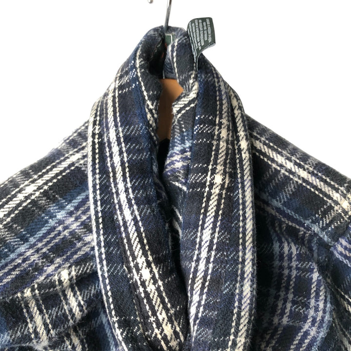 FIELD AND STREAM Long Sleeve Flannel Check Shirt, Men's Size L cotton navy blue type Vintage Second Hand