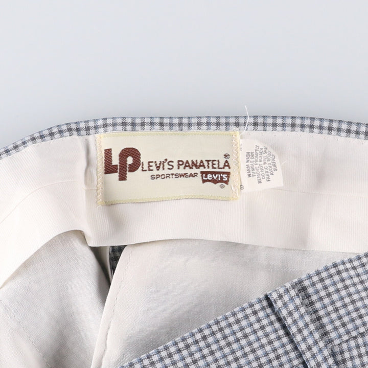 Vintage 1980'S Levi's PANATELA check pattern flared pants, men's size W34. unclear white type Vintage Second Hand