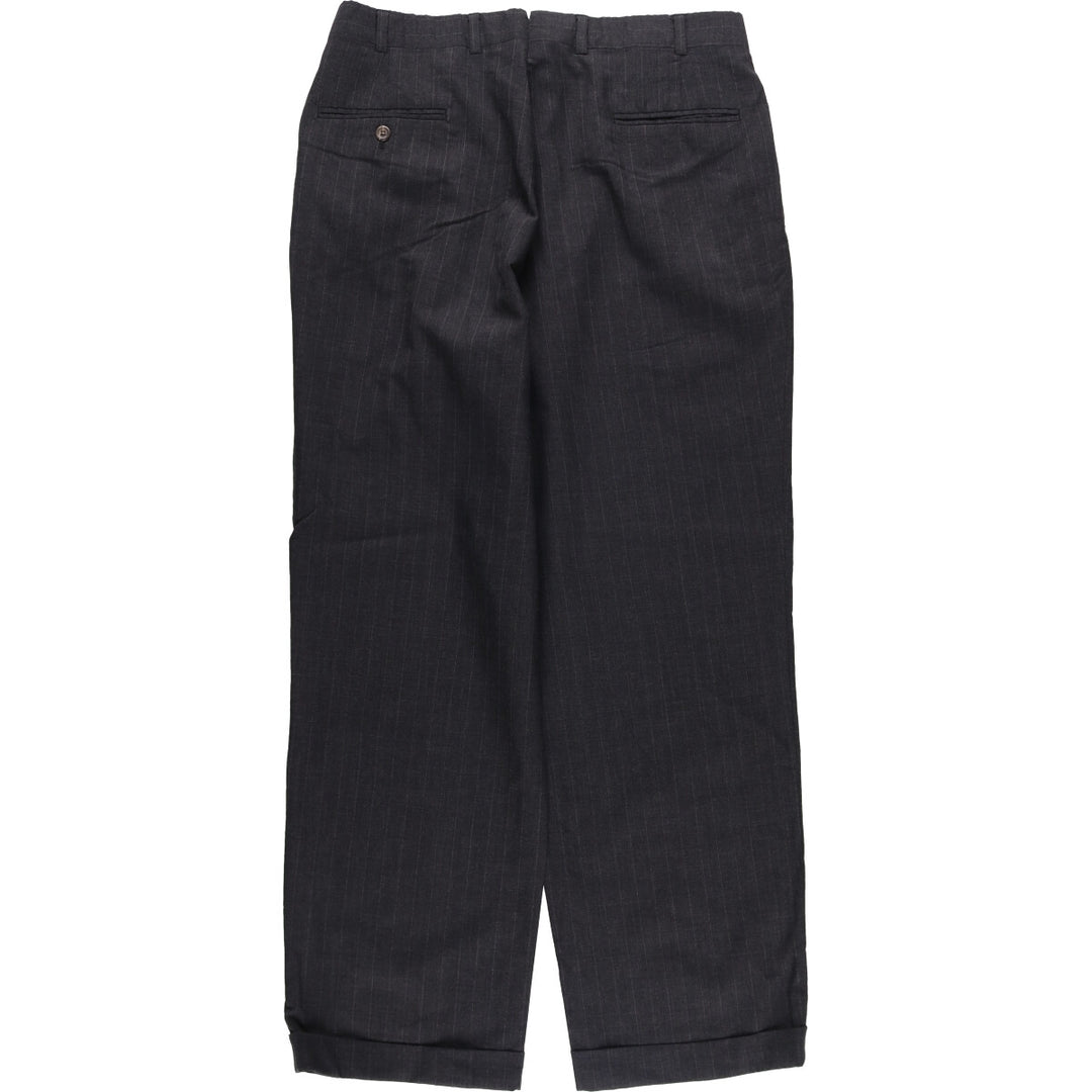 Brooks Brothers Stripe Pattern Two-Pleated Slacks, Made in USA, Men's, Size W31 unclear gray type Vintage Second Hand