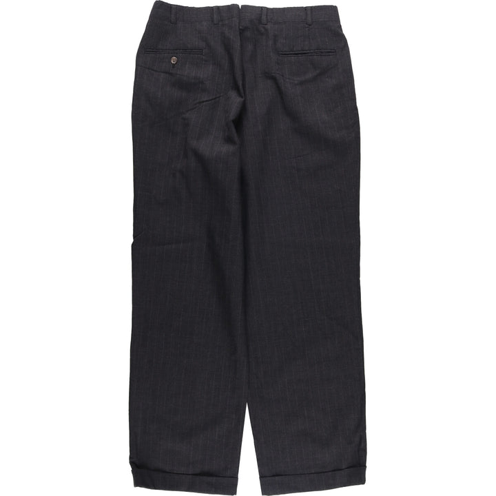 Brooks Brothers Stripe Pattern Two-Pleated Slacks, Made in USA, Men's, Size W31 unclear gray type Vintage Second Hand