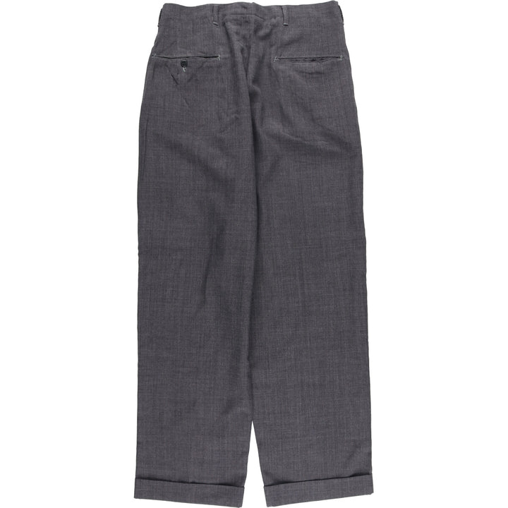 Two-pleat slacks pants for men, equivalent to W30 unclear gray type Vintage Second Hand