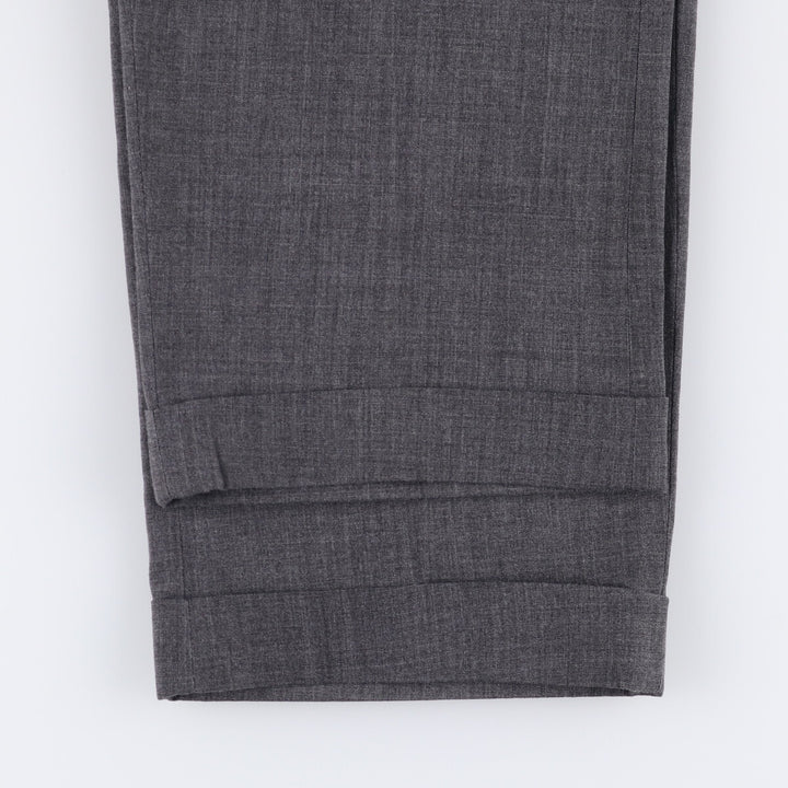 Two-pleat slacks pants for men, equivalent to W30 unclear gray type Vintage Second Hand