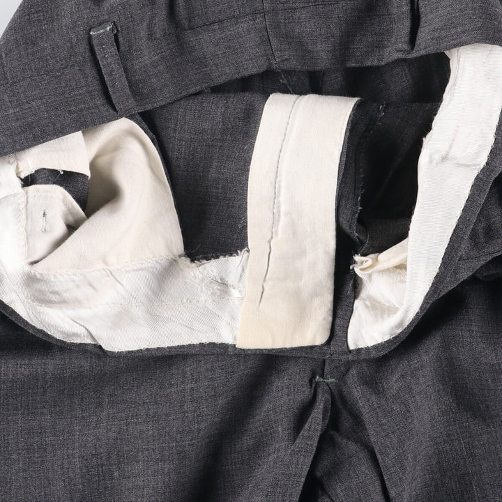 Two-pleat slacks pants for men, equivalent to W30 unclear gray type Vintage Second Hand