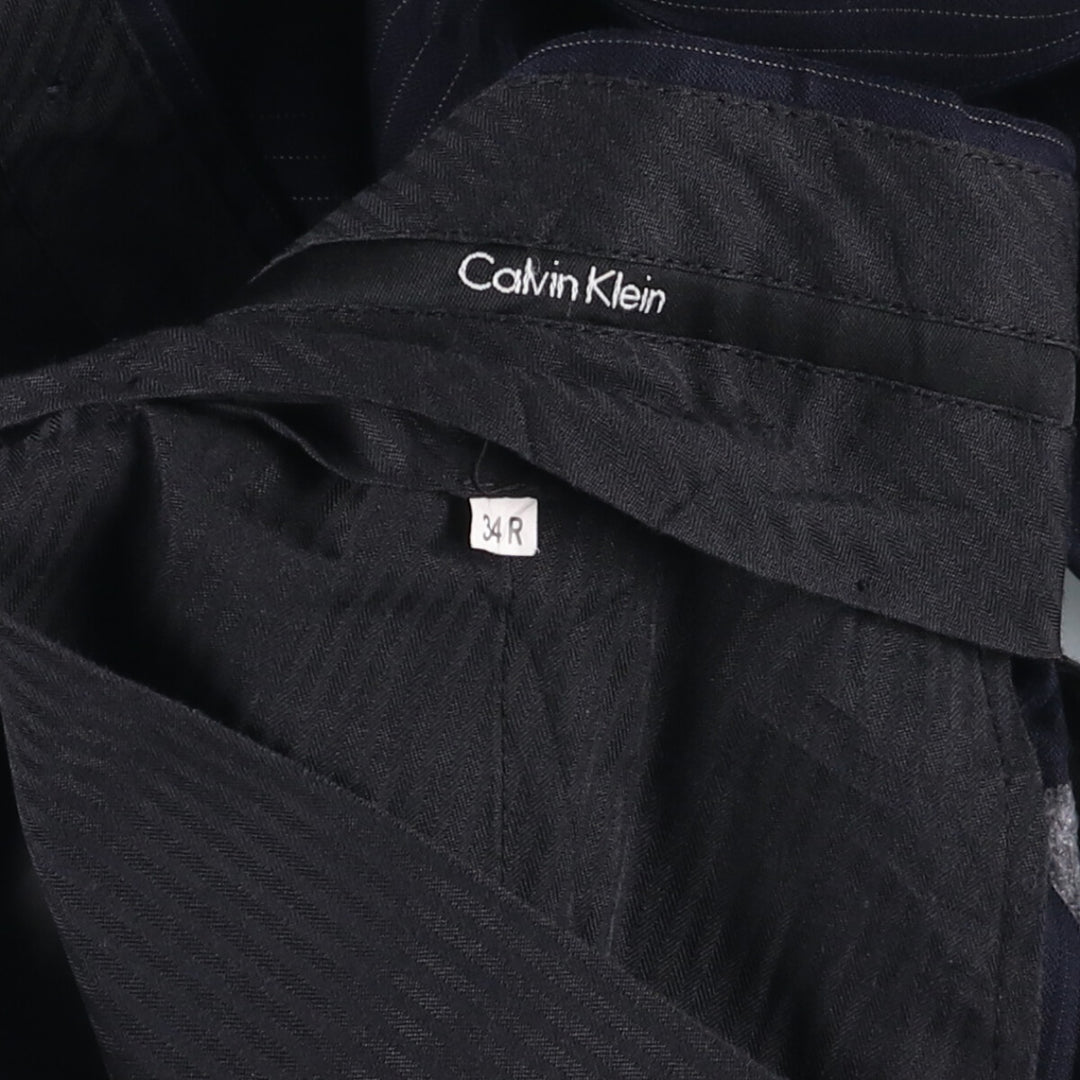 Calvin Klein Stripe Pattern Slacks Pants Men's W32 unclear navy blue type Vintage Second Hand