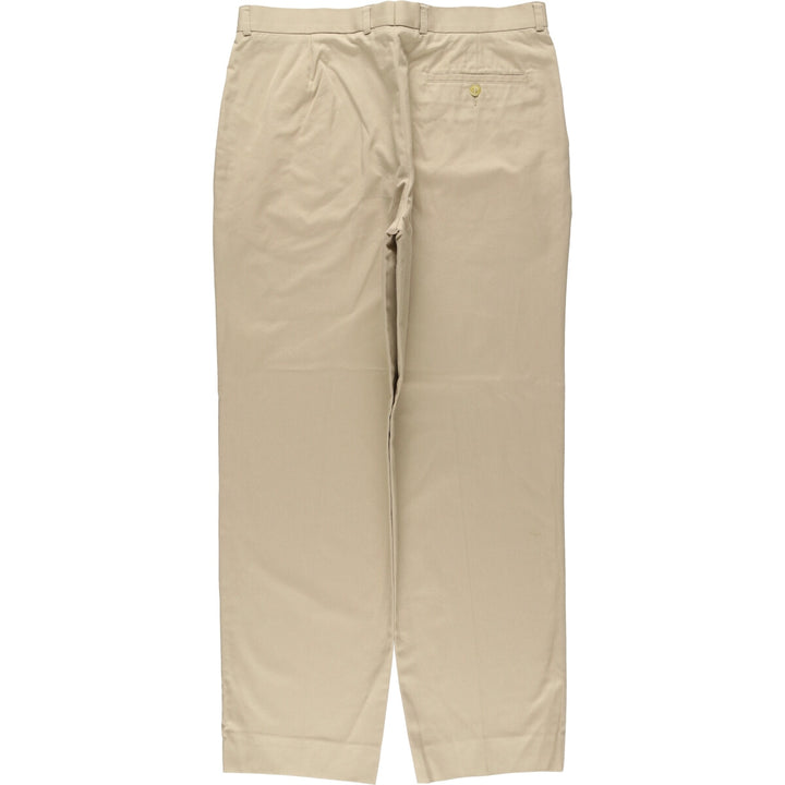 Lacoste Two-pleat Polyester and Cotton Slacks, Men's Size 36 cotton Beige type Vintage Second Hand