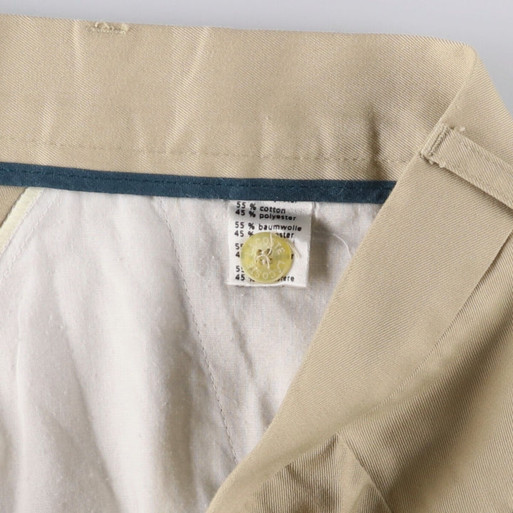 Lacoste Two-pleat Polyester and Cotton Slacks, Men's Size 36 cotton Beige type Vintage Second Hand
