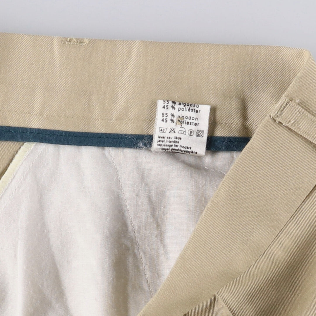 Lacoste Two-pleat Polyester and Cotton Slacks, Men's Size 36 cotton Beige type Vintage Second Hand