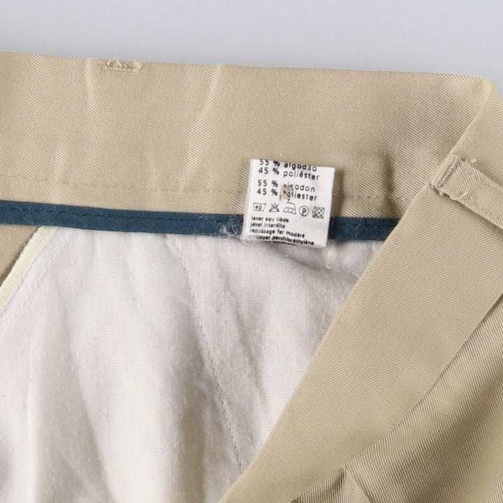 Lacoste Two-pleat Polyester and Cotton Slacks, Men's Size 36 cotton Beige type Vintage Second Hand