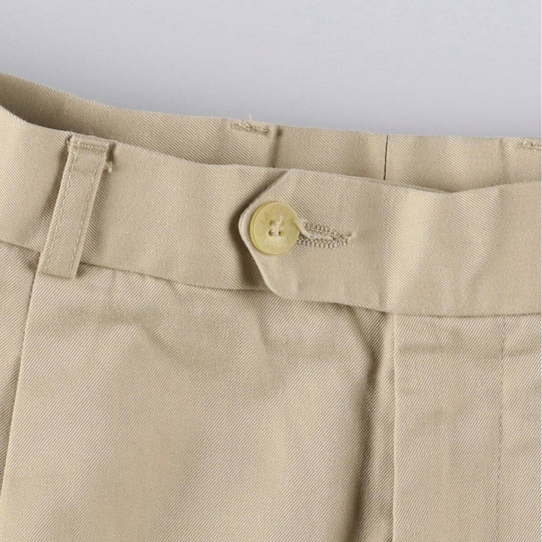 Lacoste Two-pleat Polyester and Cotton Slacks, Men's Size 36 cotton Beige type Vintage Second Hand