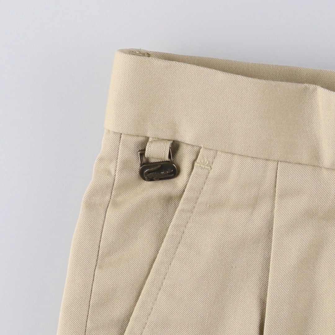 Lacoste Two-pleat Polyester and Cotton Slacks, Men's Size 36 cotton Beige type Vintage Second Hand