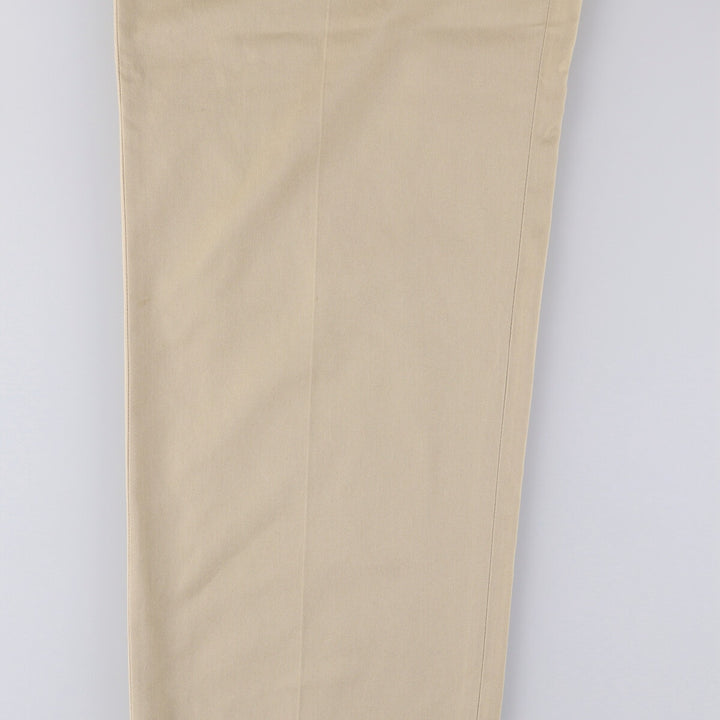 Lacoste Two-pleat Polyester and Cotton Slacks, Men's Size 36 cotton Beige type Vintage Second Hand