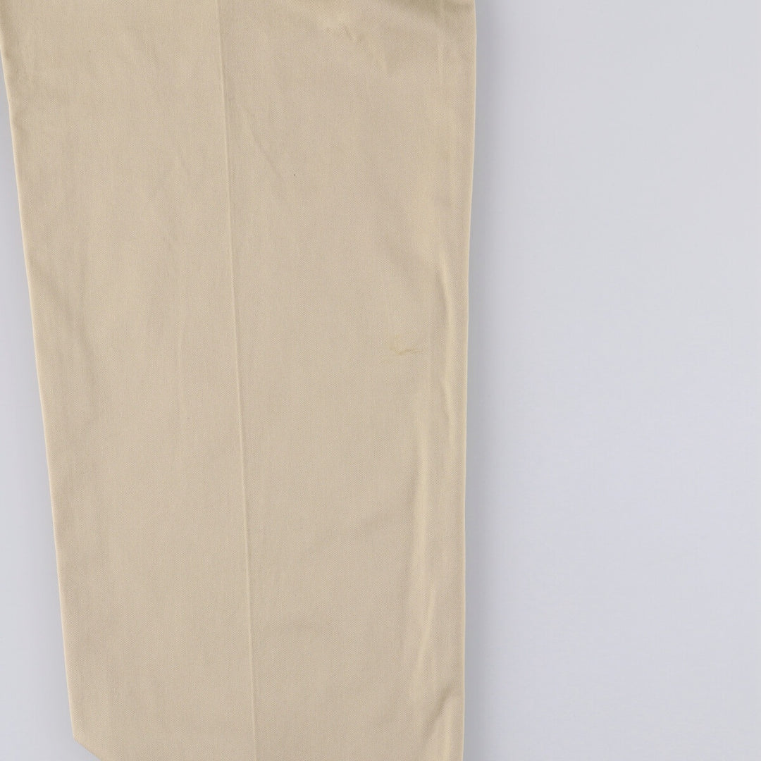 Lacoste Two-pleat Polyester and Cotton Slacks, Men's Size 36 cotton Beige type Vintage Second Hand