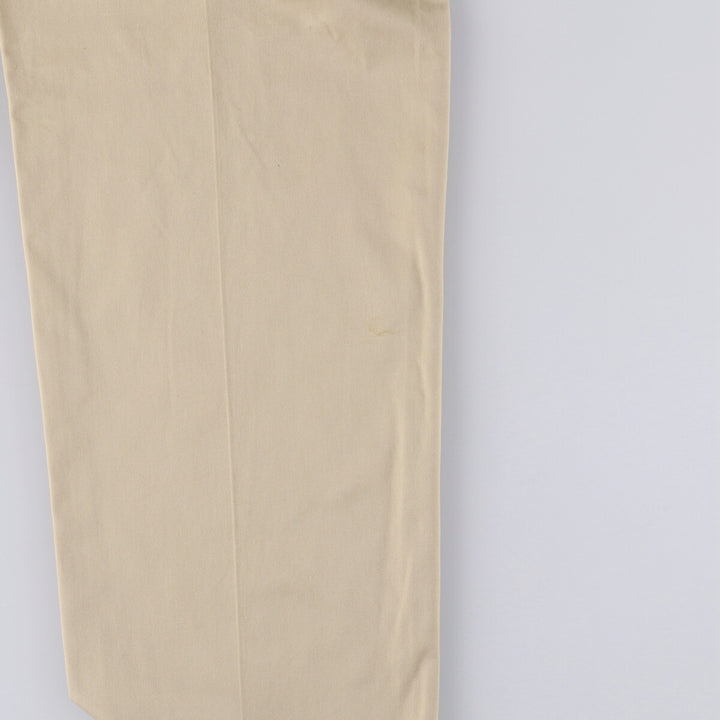 Lacoste Two-pleat Polyester and Cotton Slacks, Men's Size 36 cotton Beige type Vintage Second Hand