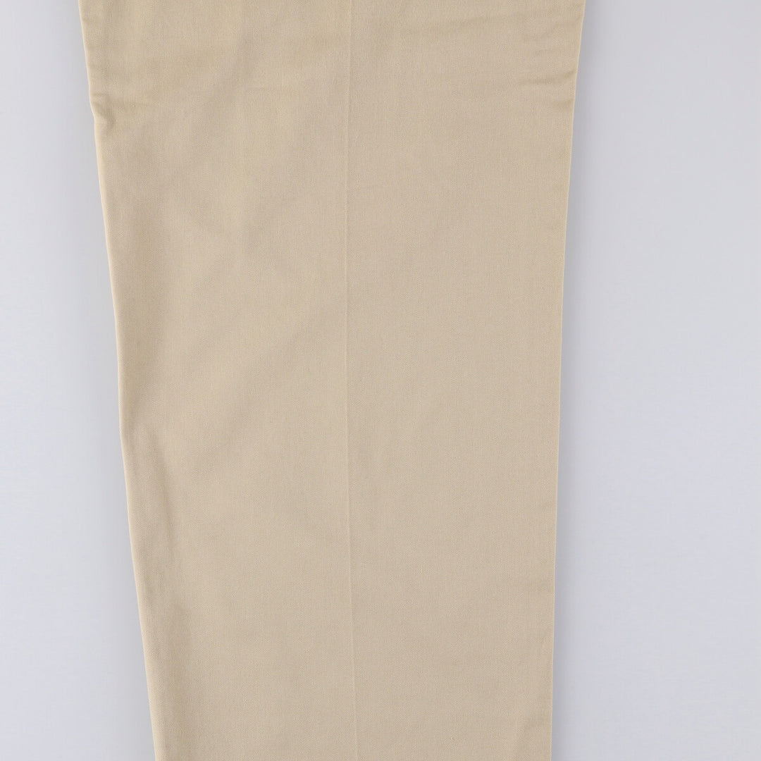 Lacoste Two-pleat Polyester and Cotton Slacks, Men's Size 36 cotton Beige type Vintage Second Hand