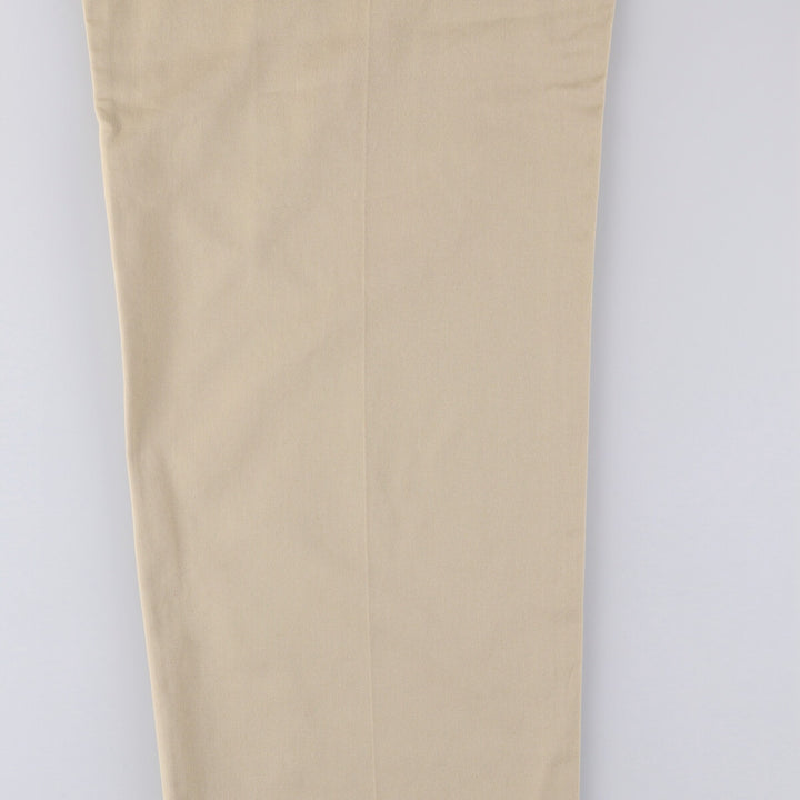 Lacoste Two-pleat Polyester and Cotton Slacks, Men's Size 36 cotton Beige type Vintage Second Hand