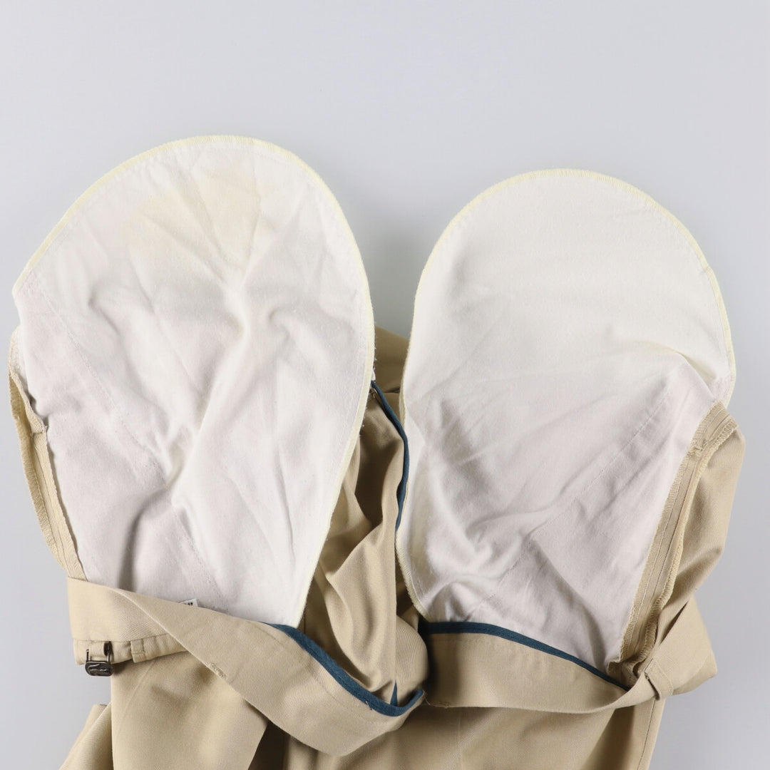 Lacoste Two-pleat Polyester and Cotton Slacks, Men's Size 36 cotton Beige type Vintage Second Hand