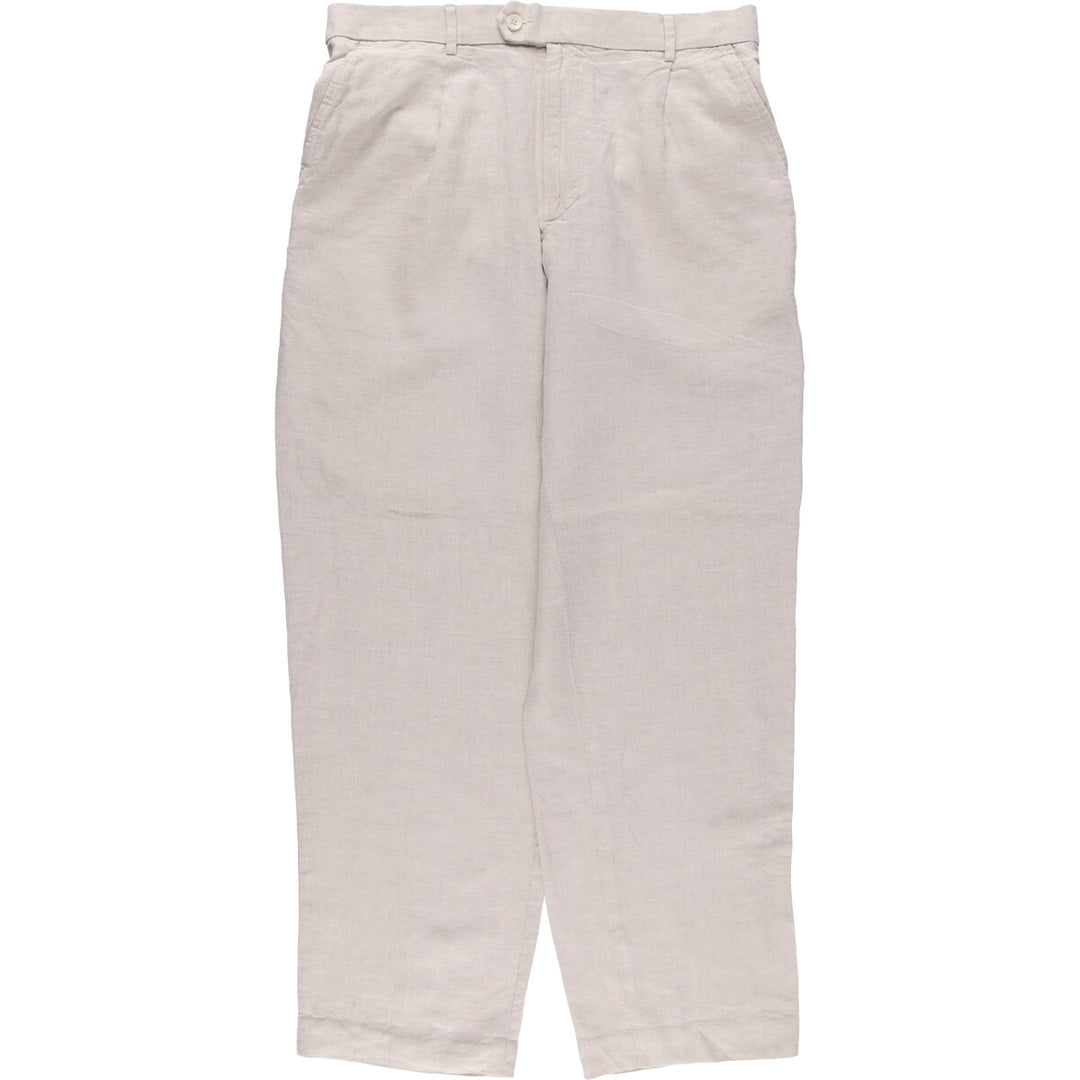 MURANO One-Tuck Slacks, Men's, Size W34 linen Beige type Vintage Second Hand
