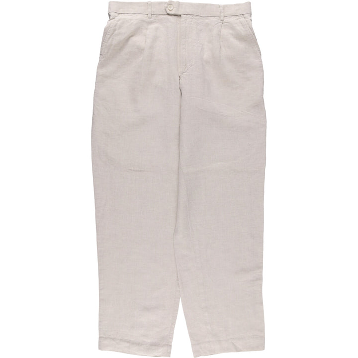 MURANO One-Tuck Slacks, Men's, Size W34 linen Beige type Vintage Second Hand