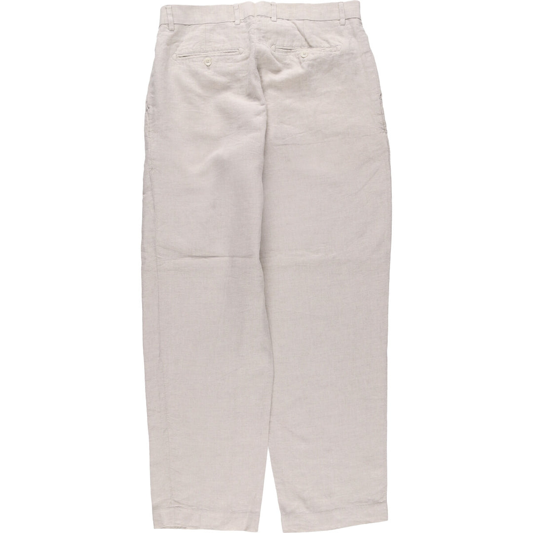 MURANO One-Tuck Slacks, Men's, Size W34 linen Beige type Vintage Second Hand