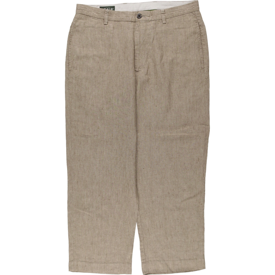 2000'S Orvis linen pants, men's size W36 linen brown type Vintage Second Hand