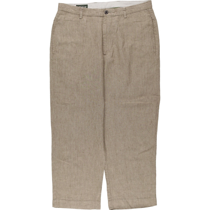 2000'S Orvis linen pants, men's size W36 linen brown type Vintage Second Hand