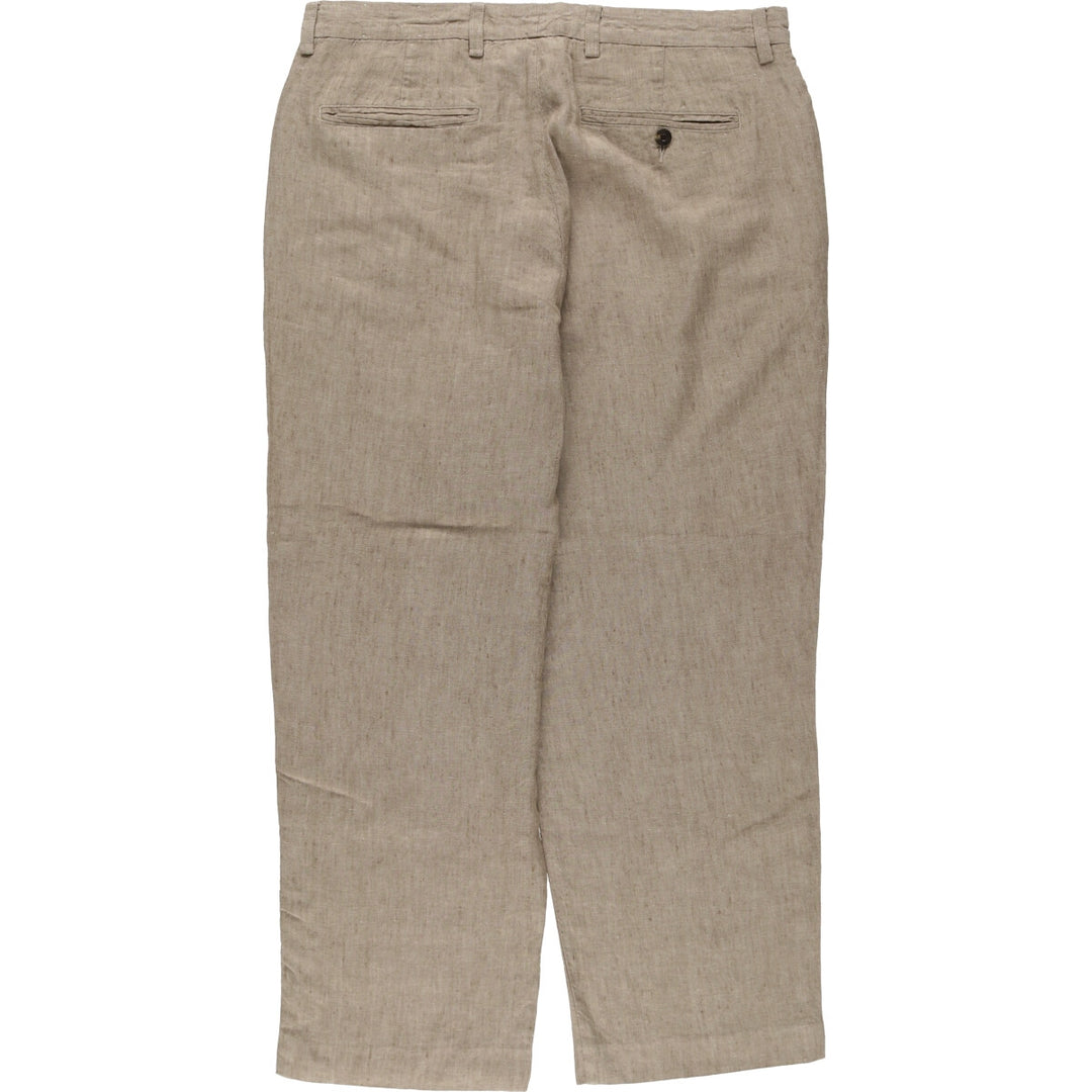 2000'S Orvis linen pants, men's size W36 linen brown type Vintage Second Hand