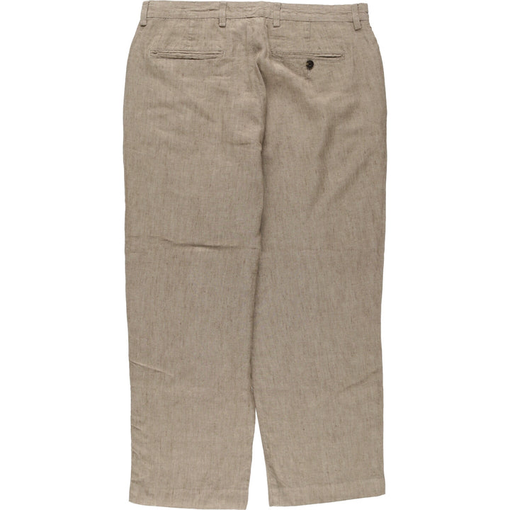2000'S Orvis linen pants, men's size W36 linen brown type Vintage Second Hand