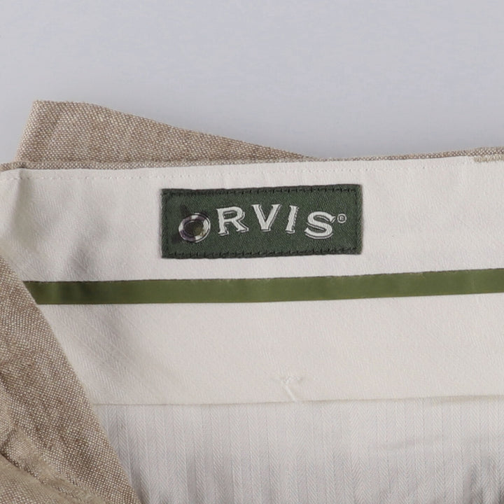 2000'S Orvis linen pants, men's size W36 linen brown type Vintage Second Hand