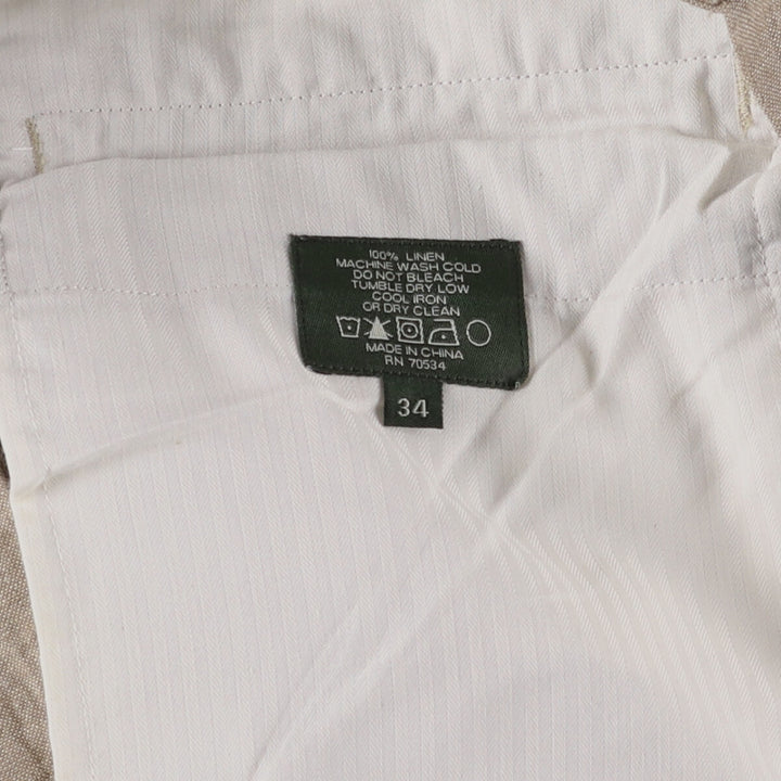 2000'S Orvis linen pants, men's size W36 linen brown type Vintage Second Hand