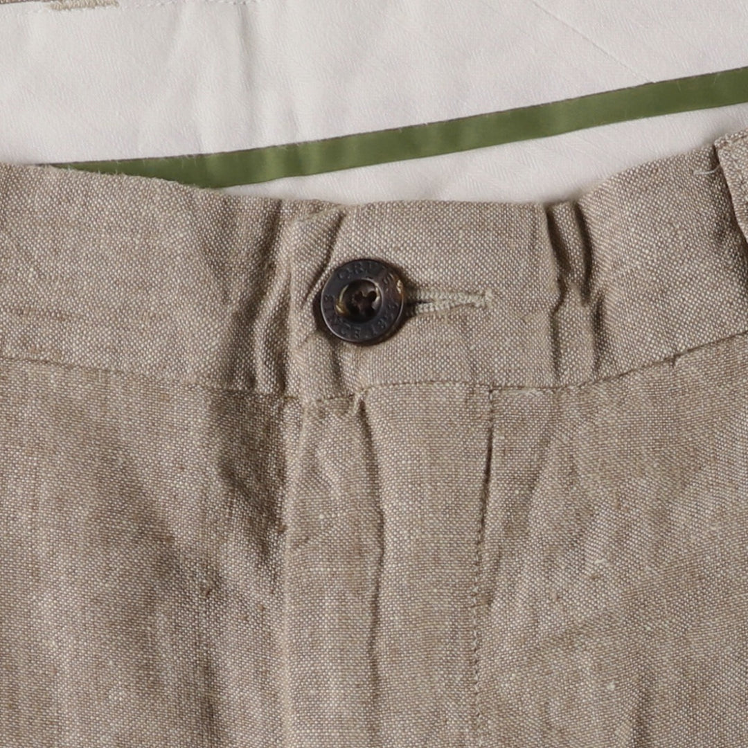 2000'S Orvis linen pants, men's size W36 linen brown type Vintage Second Hand