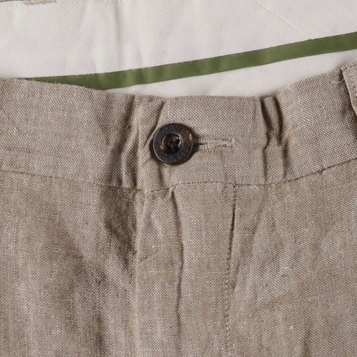 2000'S Orvis linen pants, men's size W36 linen brown type Vintage Second Hand