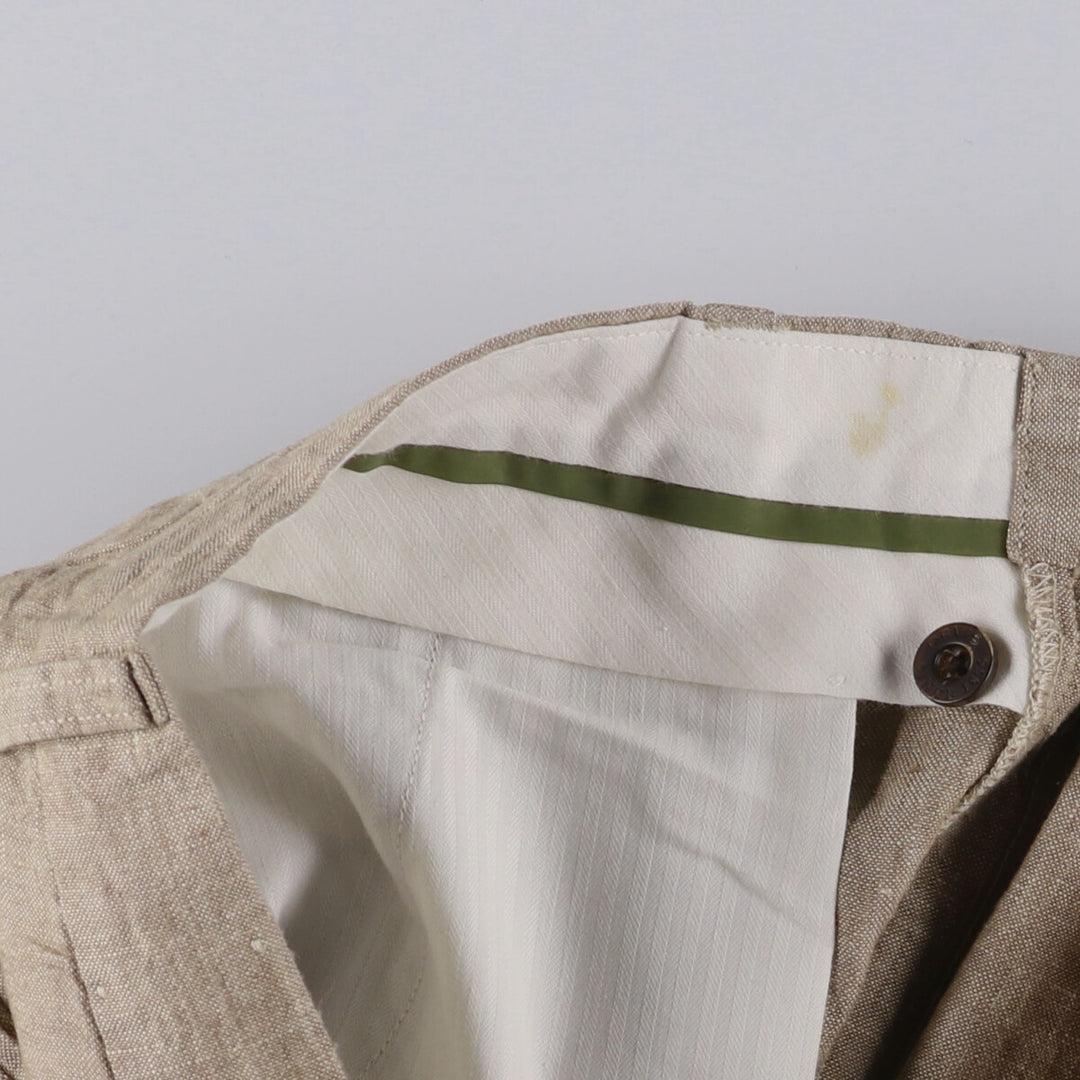 2000'S Orvis linen pants, men's size W36 linen brown type Vintage Second Hand