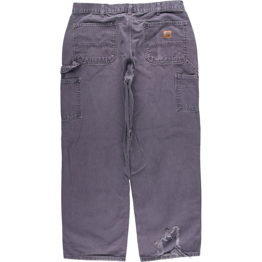 00'S Carhartt Dungaree Fit Duck Painter Pants Men's W35 equivalent cotton Charcoal Vintage Second Hand