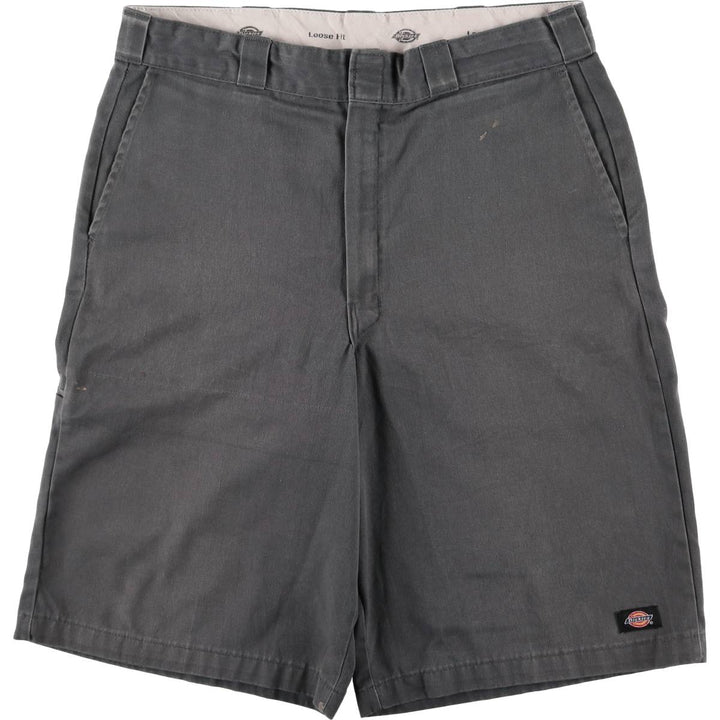 Dickies Loose Fit Work Shorts, Half Pants, Men's, W37 equivalent polyester gray type Vintage Second Hand