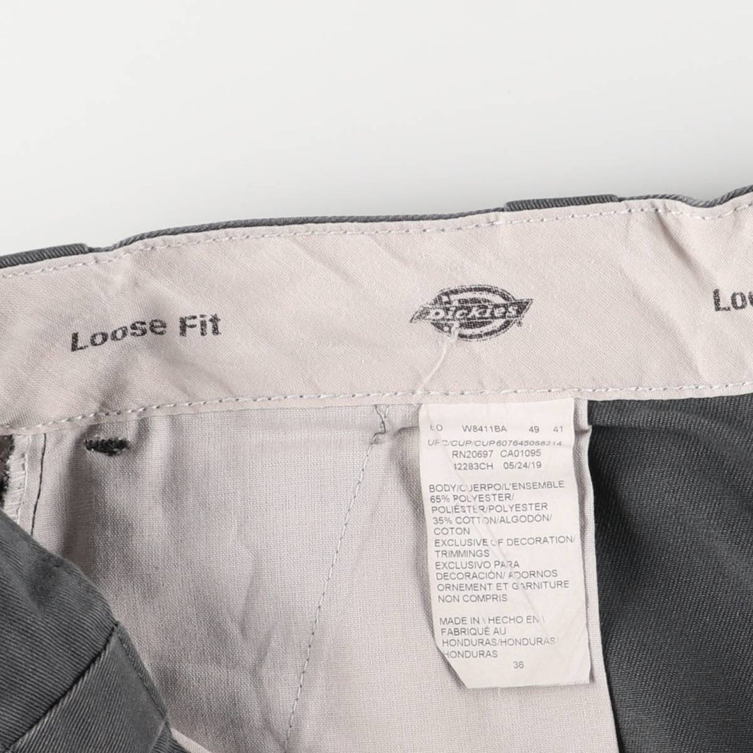 Dickies Loose Fit Work Shorts, Half Pants, Men's, W37 equivalent polyester gray type Vintage Second Hand
