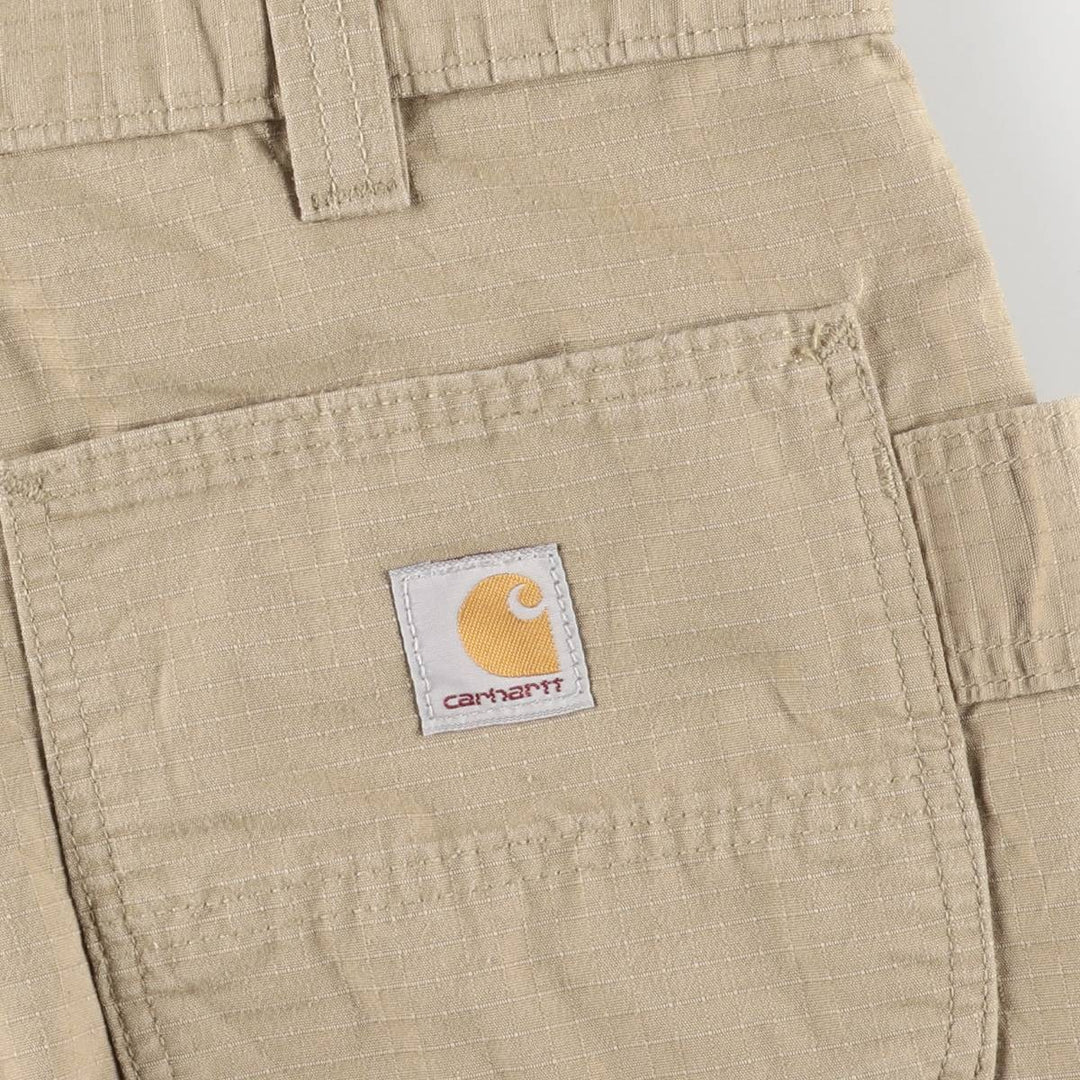Carhartt Relaxed Fit Ripstop Work Shorts, Men's Size W35 cotton Beige type Vintage Second Hand