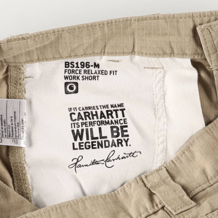 Carhartt Relaxed Fit Ripstop Work Shorts, Men's Size W35 cotton Beige type Vintage Second Hand