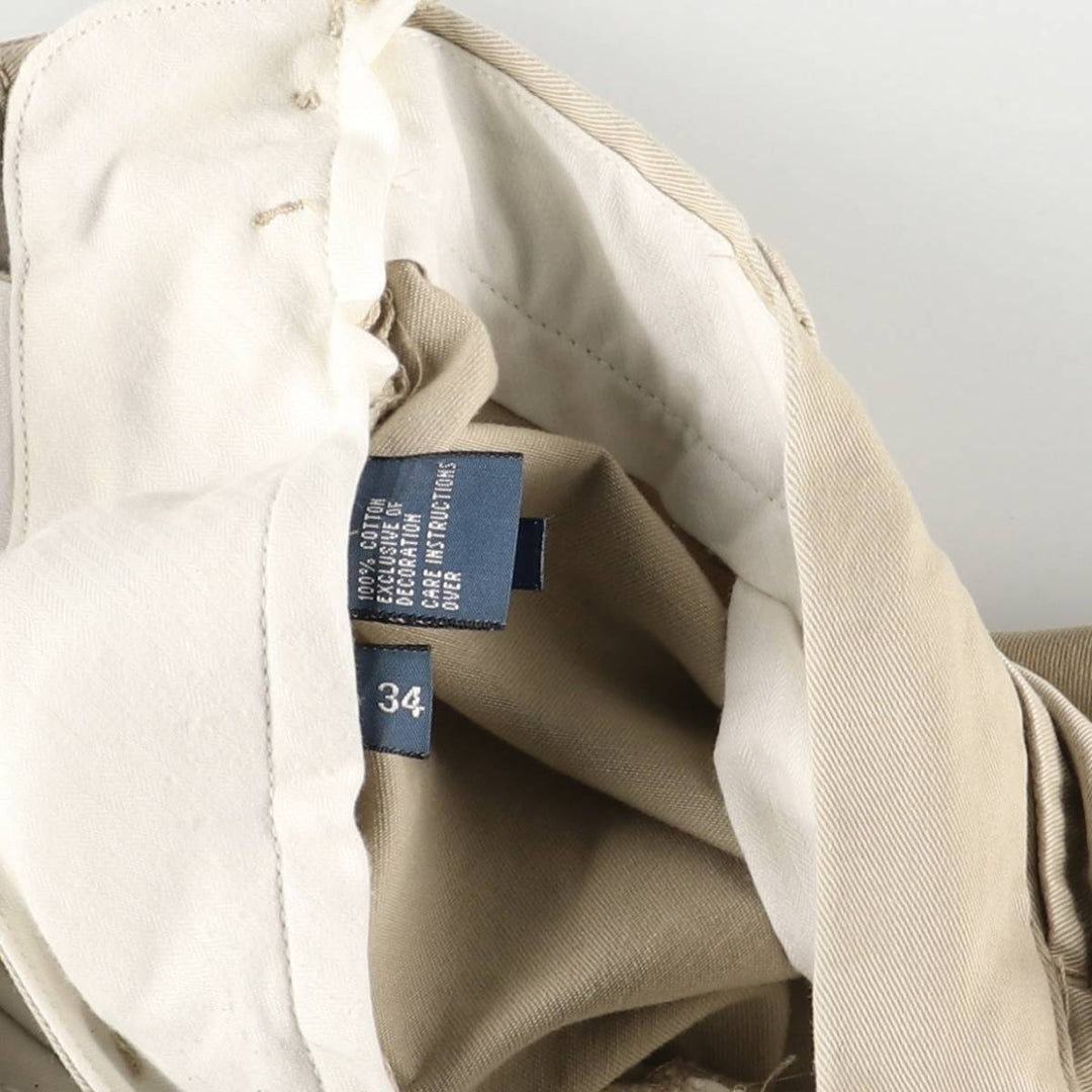 Ralph Lauren POLO by Ralph Lauren Chino Shorts, Men's, Size W35 cotton Beige type Vintage Second Hand