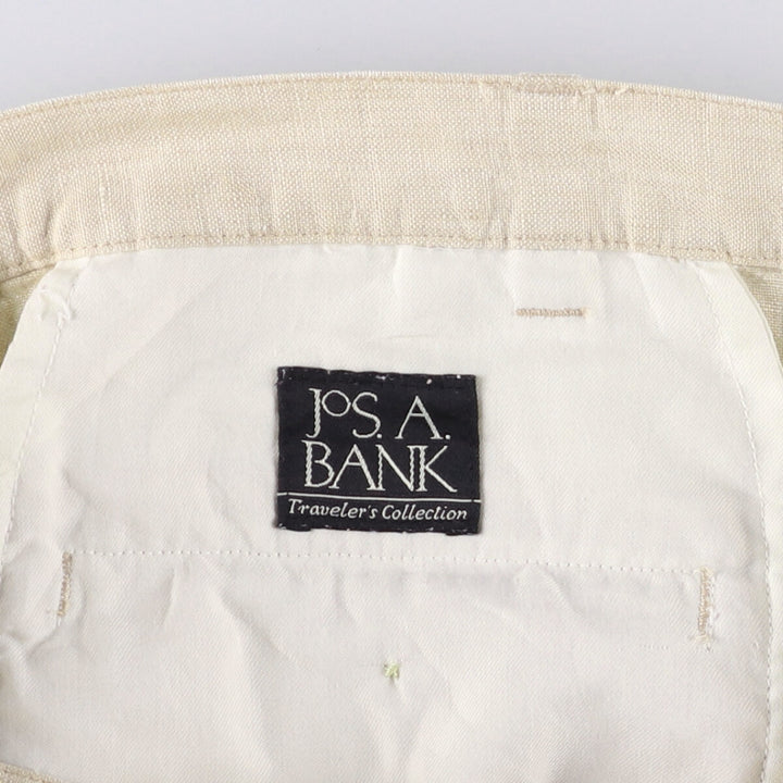 JOS. A. BANK Two-pleat Linen Shorts, Men's Size W36 linen unbleached Vintage Second Hand