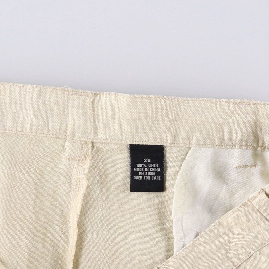 JOS. A. BANK Two-pleat Linen Shorts, Men's Size W36 linen unbleached Vintage Second Hand
